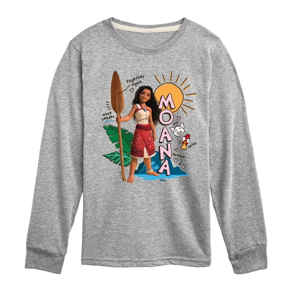 Moana - Moana Sketchbook - Youth Boys Long Sleeve Graphic T-Shirt