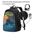 thumbnail image 2 of Vsdgher Palm Trees Print Travel Laptop Backpack, Laptops Backpack with USB Charging Port, Water Resistant Computer Bag Gift for Men & Women, 2 of 7