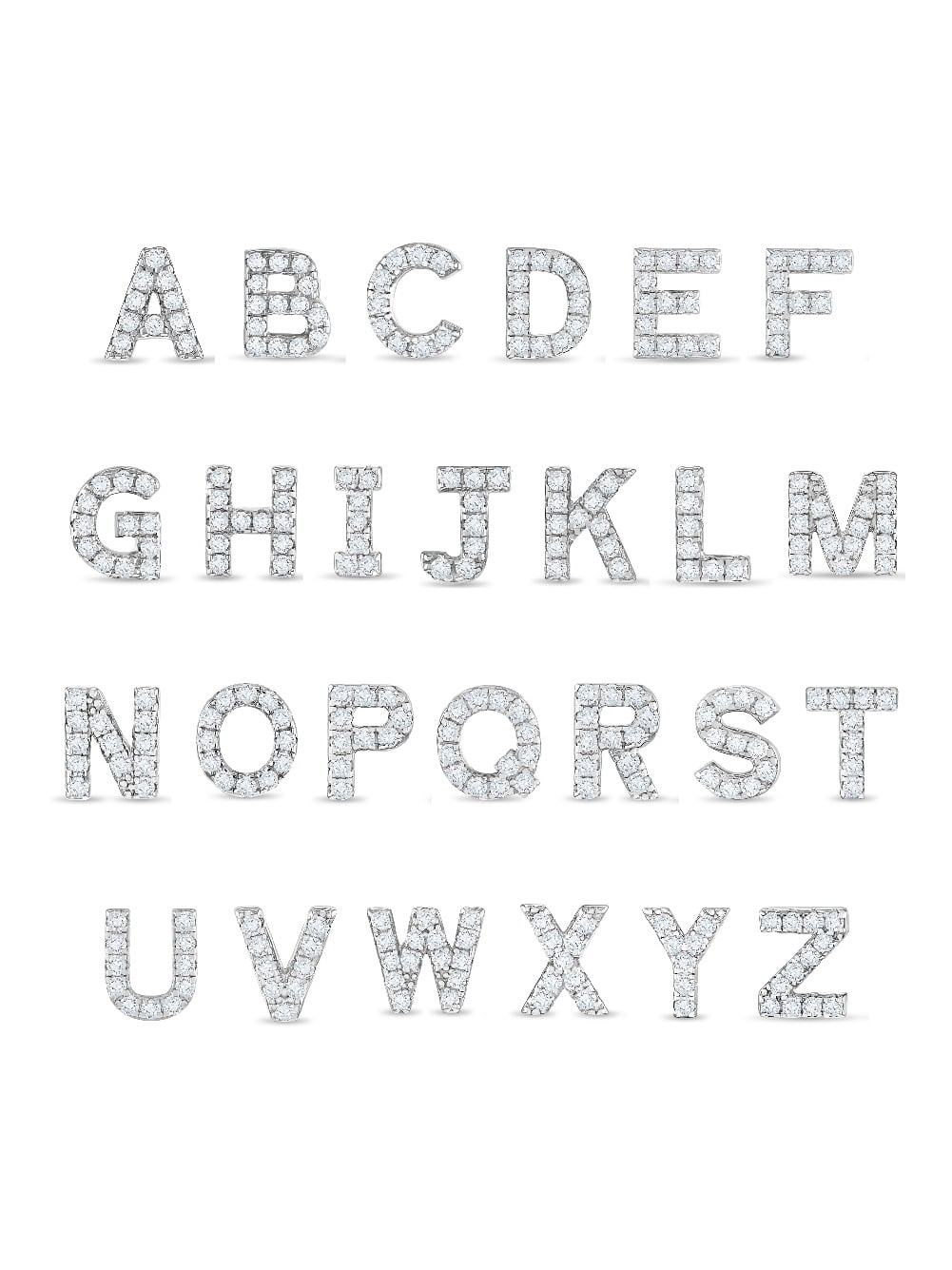 925 Sterling Silver Initial "I" Clear CZ Alphabet Screw Back Earrings for Girls