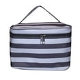 thumbnail image 2 of Fashion Print Soft Case Cosmetic Bag Gray & White Stripe, 2 of 4