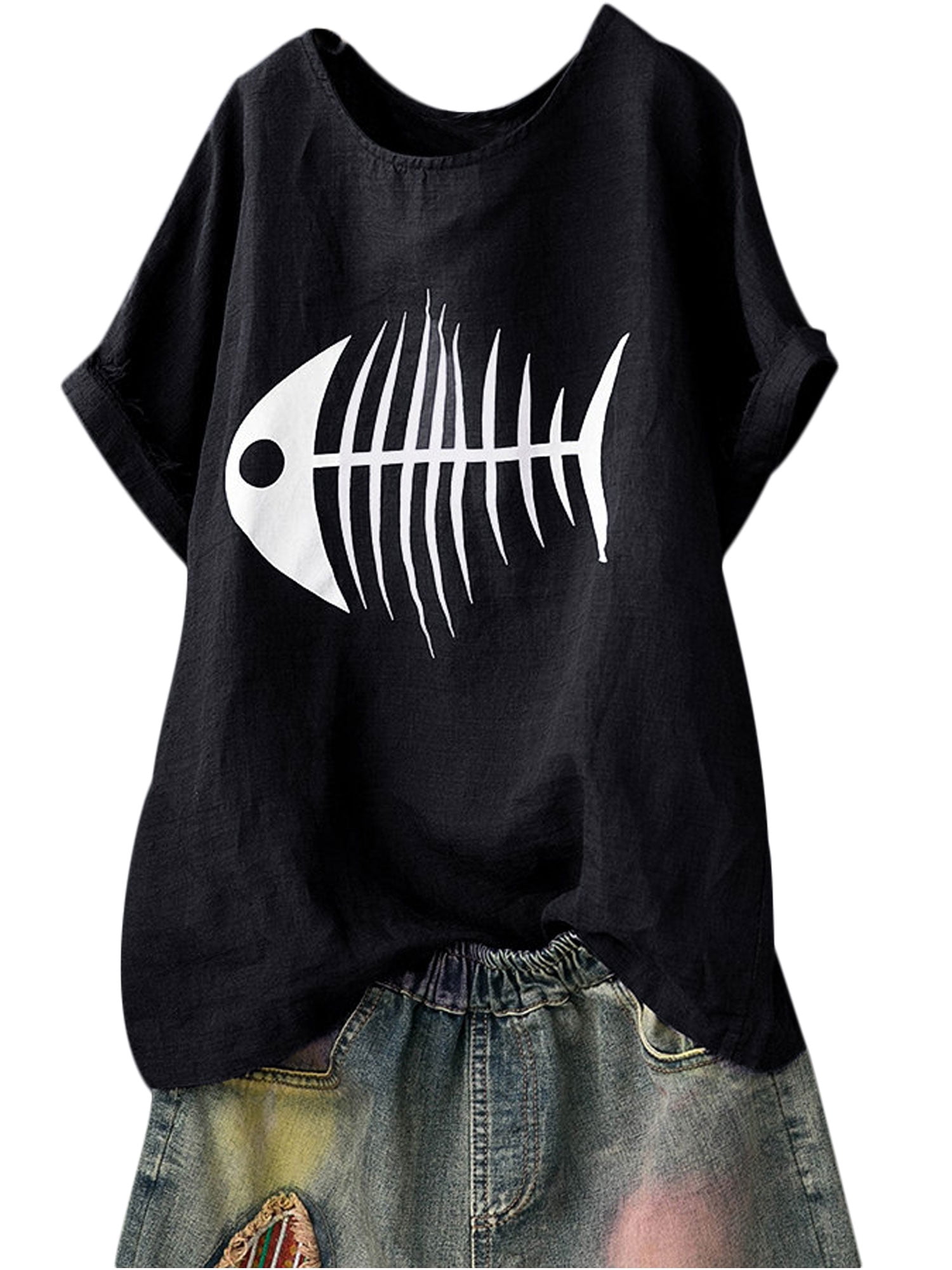 black linen blouse plus size