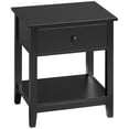 thumbnail image 1 of HOMCOM Table de Nuit Moderne, Table d'Appoint avec Tiroir et Tablette de Rangement, Noir, 1 of 10