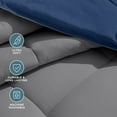 thumbnail image 6 of Bare Home 5-Piece Reversible Bed-in-a-Bag - Premium 1800 Collection - Queen, Dark Blue/Gray Comforter with Gray Sheet Set, 6 of 10