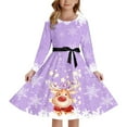 thumbnail image 2 of KANG Medieval Christmas Princess Dress | Holiday Party Gown with Print & Lacing | Whimsical Pageant & Ball DressLight Purple120, 2 of 4