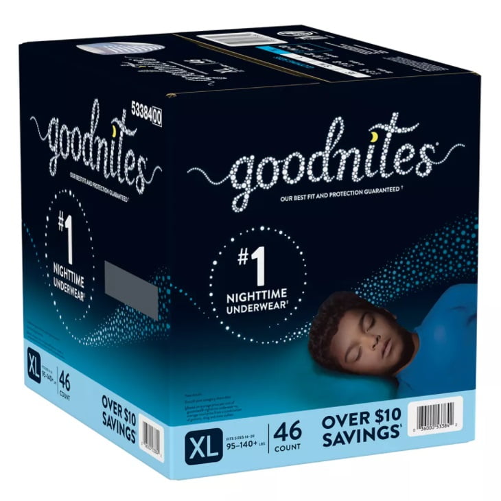 Goodnites Boys' Nighttime Bedwetting Underwear, Size XL , 46 ct
