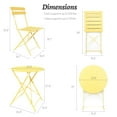 thumbnail image 6 of TQKVIPI Patio Bistro Set Outdoor Furniture Set Folding Bistro Table and Chairs Conversation Sets for Bistro Balcony Porch Yard Garden(Yellow with Cushion), 6 of 14