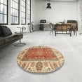 thumbnail image 3 of Ahgly Company Indoor Round Abstract Red Abstract Area Rugs, 3' Round, 3 of 6