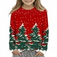 thumbnail image 2 of T-shirts à Manches Longues Colorés Garçon Fille Enfants Fille Garçon Hauts Graphiques Tee pour Enfant Col Rond Modeste Joyeuses Fêtes Noël Décontracté Kawaii T-Shirt Chaud Hiver Automne Tee-Shirt 2025 4 Ans, 2 of 7