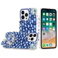 thumbnail image 2 of Xpm Compatible with Apple iPhone 14 Pro (6.1") Bling Crystal 3D Full Diamonds Jewelry Luxury Sparkle Rhinestone Glitter Hybrid Protective [ Blue ], 2 of 3