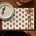 thumbnail image 4 of White Bigfoot and Footprint Pattern Summer Placemats Table Placemats Set Of 6-Linen Kitchen Washable Placemats Table Mats 11.8"x17.7" Non-Slip Heat Resistant, 4 of 5