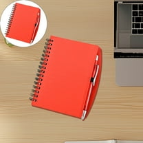 A6 Lined Plastic Journal and Pen Set, Hardcover Notebook with Pen, 140 Pages 100gsm Thick Lined Paper for for Women Men Work Business School or Home Writing, 5.04" x 5.83" (Light Red)