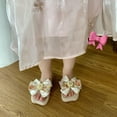 thumbnail image 6 of ZACPNCV Girl's Bow Slip on Slippers Open Toe Braided Slides Flat Sandals Pink 5-6 Years, 6 of 8