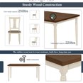 thumbnail image 4 of Classic 6-Piece Dining Set Wooden Table and 4 Chairs with Bench for Kitchen Dining Room (Brown+Cottage White) My Lux Decor Round, 4 of 6