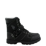 US Polo Assn Mens Connor Duck Toe Padded Collar Combat Boot, Adult, Black, 9.5 M US