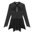 thumbnail image 6 of Aislor Women's Figure Ice Skating Layered Hollow Back Gymnastic Leotard Roller Skating Performance Dress Black XXL, 6 of 7