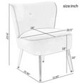 thumbnail image 3 of Velvet Accent Chair, Modern Upholstered Cute Side Chair with Gold Metal Legs, Armless Wingback Slipper Chair Comfy Living Room Chair for Bedroom Guest Room Vanity, Ginger, 3 of 7