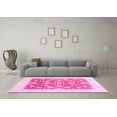 thumbnail image 3 of Ahgly Company Indoor Round Abstract Pink Modern Area Rugs, 6' Round, 3 of 4