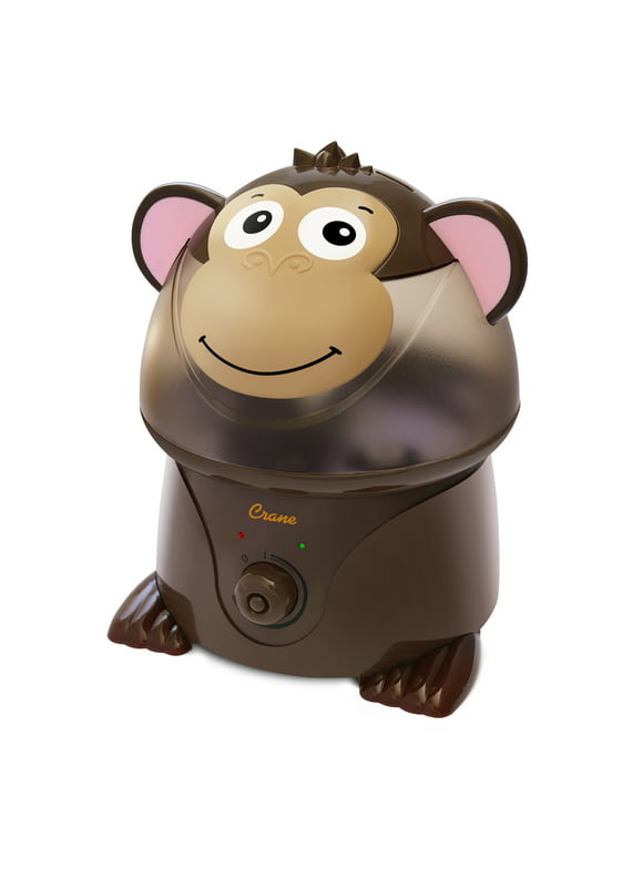 Crane Adorable Ultrasonic Cool Mist Humidifier for Kids, 1 Gallon, 500 Sq Ft Coverage, 24 Hour Run Time - Monkey