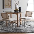 thumbnail image 4 of SAFAVIEH Coralia Industrial Linen Solid Dining Side Chair, Cream/Natural (Set of 2), 4 of 14