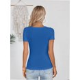 thumbnail image 2 of Womens Fashion Fall Clothes One Piece Cutout Tops short Sleeve Slim Fitted Shirts Tee Tshirts, 2 of 6