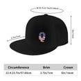 thumbnail image 4 of DouZhe Flat Brim Cap Snapback Hat, Letter Q Usa Flag Stickers Prints Adjustable Black Adult Baseball Cap, 4 of 7
