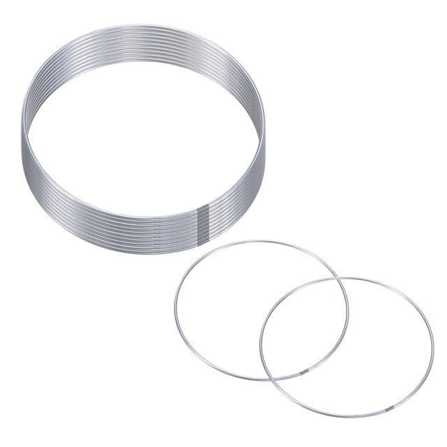 Uxcell Paquete de 12 Anillos de Atrapasueños, 5.9 Pulgadas Forma Redonda de Metal para Decoraciones de Manualidades DIY Plata