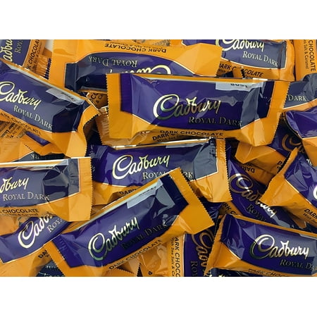 Cadbury Royal Dark Chocolate Salted Caramel, Snack Size Bar 0.5 oz (Pack of 2