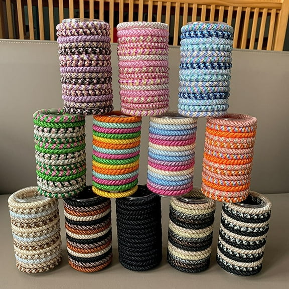 10Pack Pony Colorful Hair Ties - Ponytail Holders - No Damage Hair Accessories for Women - random color