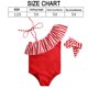 thumbnail image 2 of Traje de baño para bebé, traje de baño para niñas pequeñas, traje de baño para niñas con un solo hombro + traje de baño con parte inferior de cintura alta (2 piezas), 2 of 6