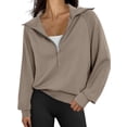 thumbnail image 1 of Sudadera Trendy Queen de gran tamaño con media cremallera para mujer, 1 of 5
