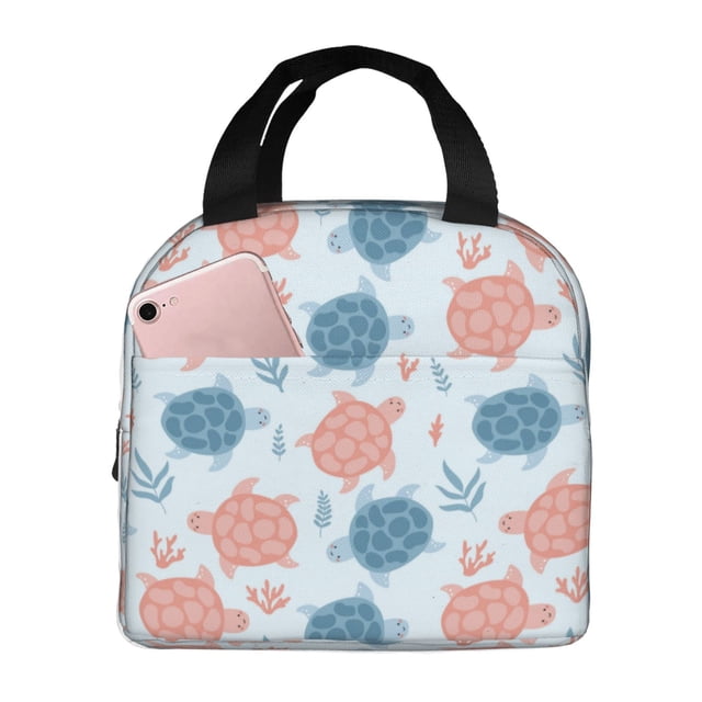 Balery Sea Turtle Bolsa de Almuerzo Aislada – Caja de Almuerzo con Papel de Aluminio Grueso, Mantiene la Comida Fresca por 4 Horas