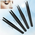 thumbnail image 2 of Wiher Tweezers Set, 4 Pcs Professional Stainless Steel Hair Removal Tweezers for Facial Hair, Eyelash, Eyebrow, Ingrown Hair with Travel Case, Black, 2 of 7