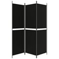 thumbnail image 2 of vidaXL 3-Panel Room Divider Black 150x180 cm Fabric, 2 of 5