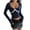 Dark Blue, variant on Timegard Crop Tops for Women Long Sleeve Going out Tops Square V Neck Lace Slim Casual Comfy Shirts