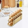 thumbnail image 6 of kowaku Refrigerator Egg Holder Automatic Rolling Egg Container, 2 Layer Stacked Egg Tray Rolling Egg Dispenser for Fridge Countertop Cream Color, 6 of 9