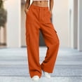 thumbnail image 2 of HomeDM Wide Leg Sweatpants for Women Baggy Casual Athletic Jogger Orange Lounge Pants for Running Workout Size XL, 2 of 7