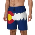 thumbnail image 5 of Mens Swim Trunks Colorado Snow Mountain Quick Dry Board Shorts with Compression Liner, 5 of 6