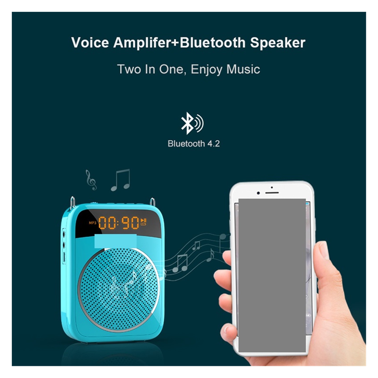 15W Portable Voice Amplifier Wired Microphone AUX Recording Personal Audio Bluetooth Speaker For Teachers Instructor S298 ,Easy to Operate
