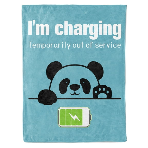 Funnil I'm Charging Temporarily out of Service Throw Blanket Christmas Birthday Gifts,Blue 50x60in