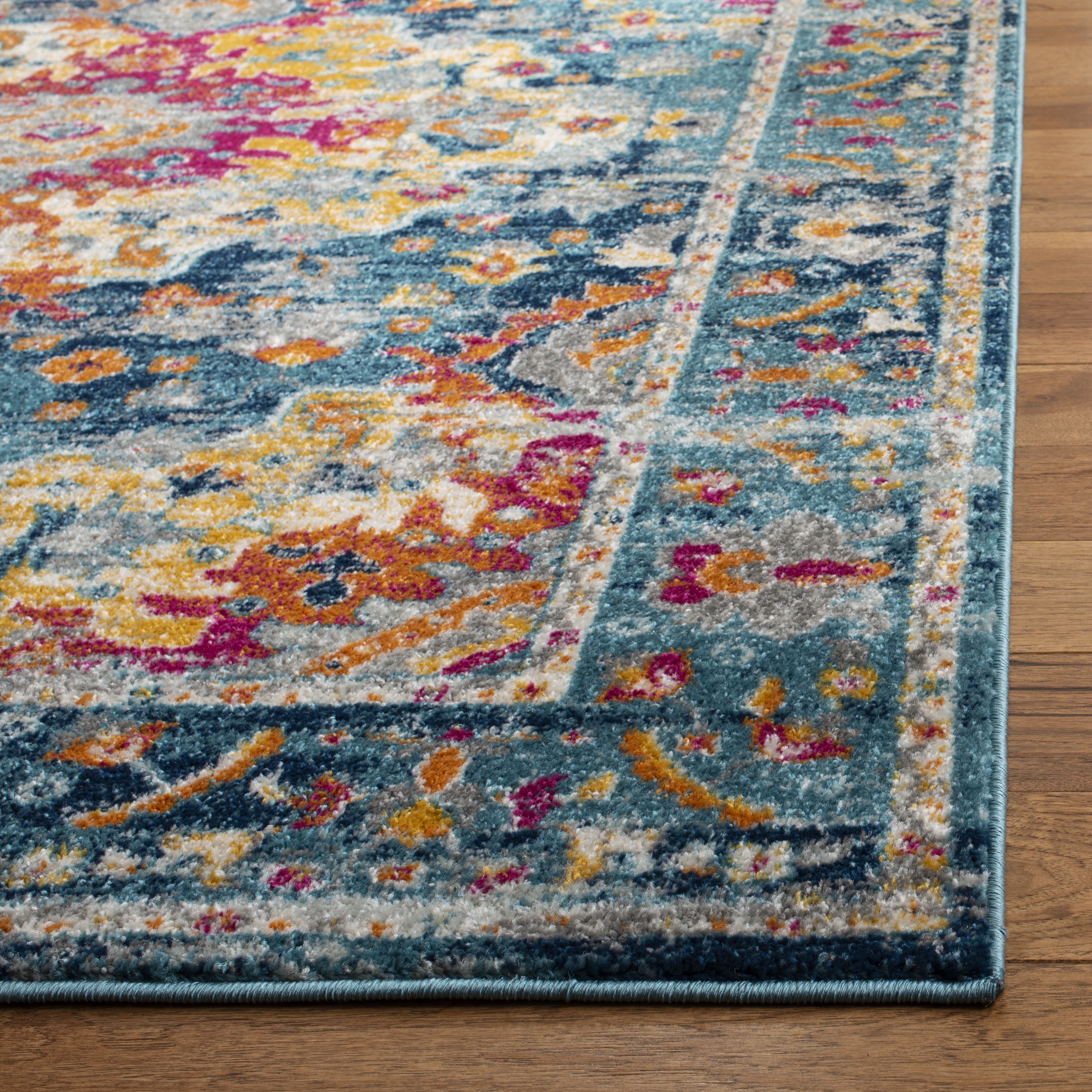 SAFAVIEH Madison Caden Oriental Area Rug, Teal/Fuchsia, 11' x 15'