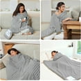 thumbnail image 7 of Heated Electric Blanket Throw: 6-Level Fast Heating, 4-Hour Auto-Off, Soft&Warm Stripe Faux Rabbit Fur, for Couch Home Office，with Overheating Protection & ETL Certified(50 x 60,Cream), 7 of 7