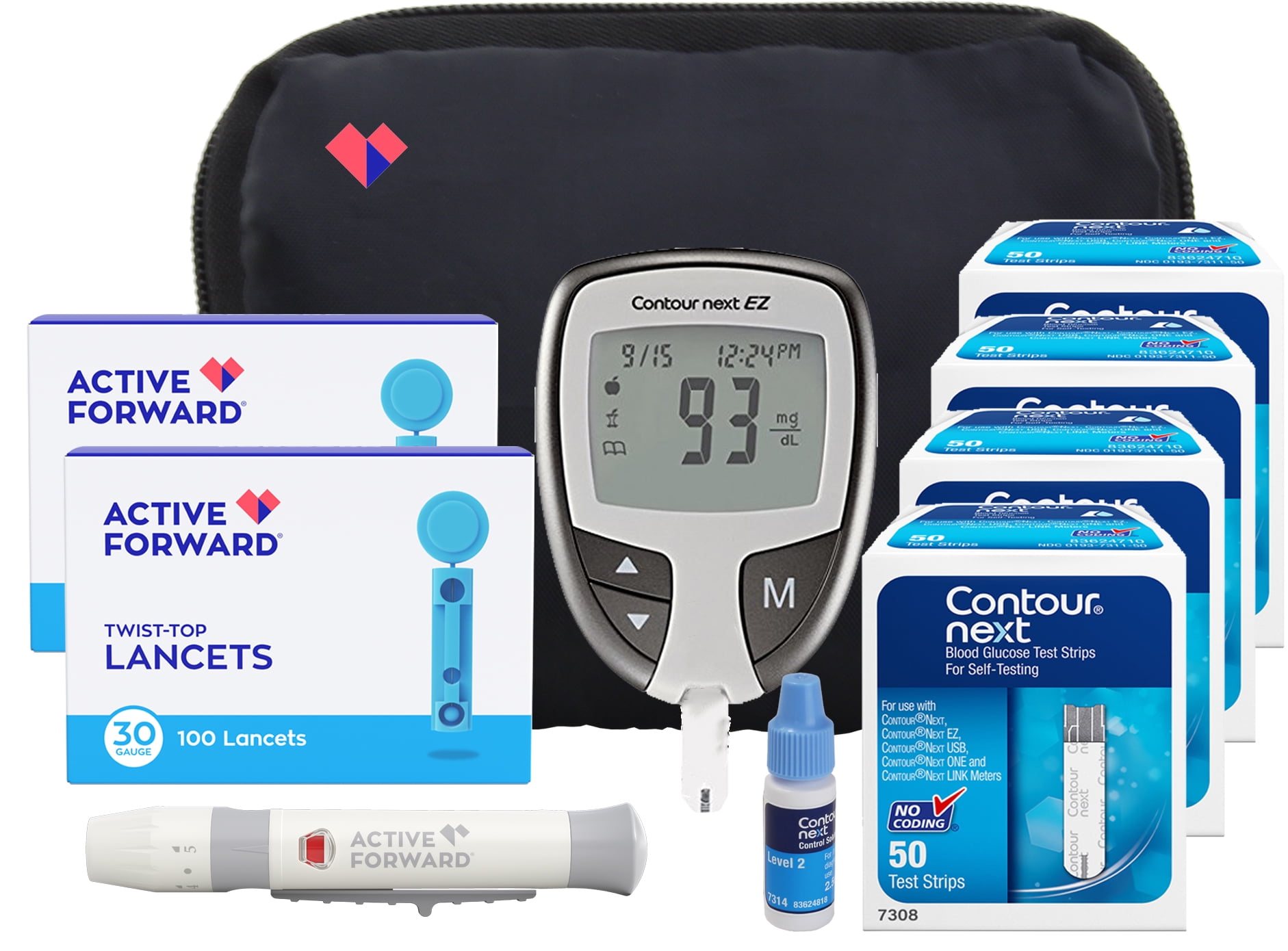 AF Contour Next Diabetes Testing Kit, 200 Count Contour Next EZ Meter