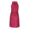 thumbnail image 6 of Hvot&aat Women's Sexy Sequin Halter Neck Dress Sleeveless Tie Waist Going Out Mini Dress Evening Party Solid Cocktail Outfit, 6 of 7