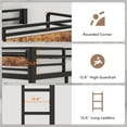 thumbnail image 4 of Metal Bunk Bed Twin Over Full for Adults & Kids, Industrial Bunkbeds Heavy Duty Bed with Safety Guardrail & Ladders,Retro, 4 of 8