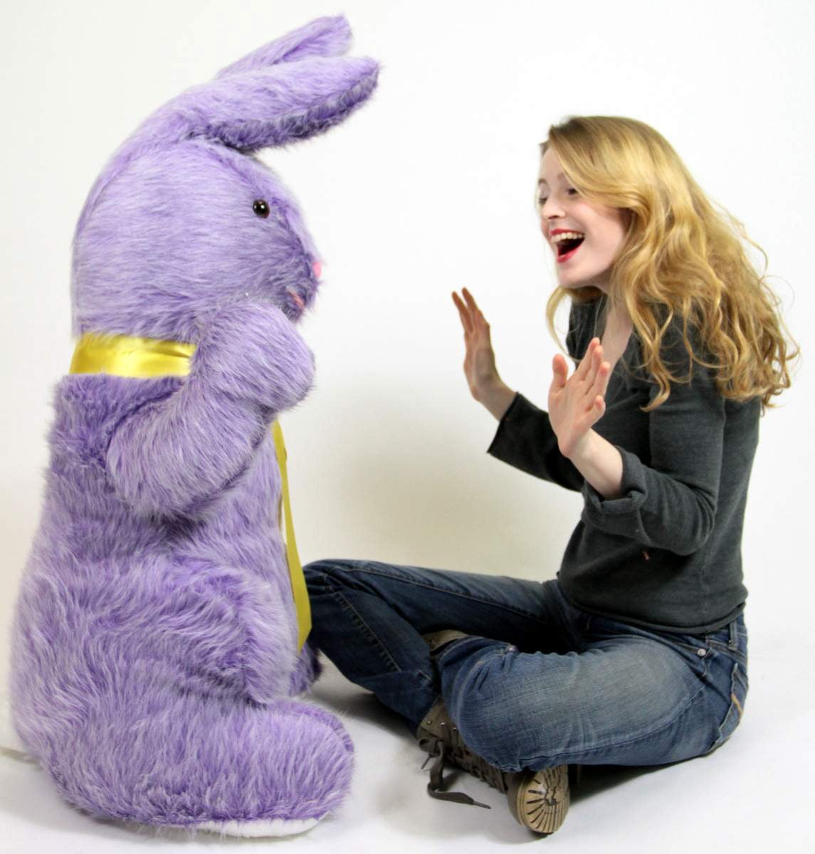 BigPlush Giant Stuffed Purple Rabbit, 42-Inch Soft Plush Toy