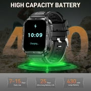 XAXRE KT79 Smart Watch for Men with 1.96 Big Screen LED Flashlight/UV Light 3ATM Waterproof Rugged Smartwatch with Text and Call for iOS Android, 1pc