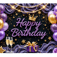 thumbnail image 2 of Decorative Happy Birthday Banner Luxurious Birthday Decoration Reusable Party Backdrop for Birthday Celebration Party Decoration Events, 2 of 7