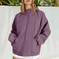 thumbnail image 2 of iHPH7 Manteau de Randonnée Imperméable de Mode Automnale Manteau de Pluie Femme Imperméable Vêtements d'Automne pour Femmes Imperméables pour Femmes avec Capuchon Manteau de Pluie pour Femmes avec Capuchon Manteau d'Extérieur Violet G, 2 of 9