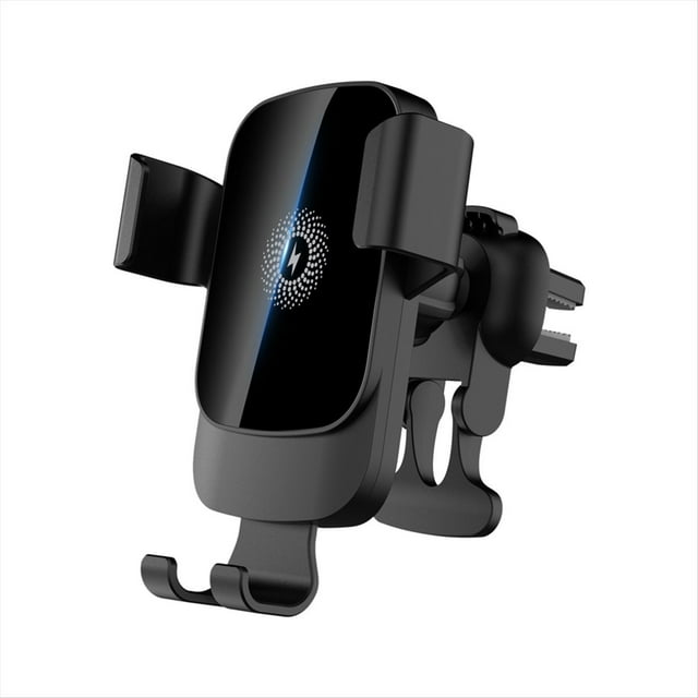 Cargador de Coche Inalámbrico Negro con Soporte para Teléfono Soporte para Teléfono con Sujeción Automática de Carga Rápida de 15 W