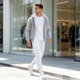 thumbnail image 7 of Men's Slim Jogger Pants Casual Tapered Drawstring Elastic Waist Jogging Sweatpants Running Exercise Gym Workout Athletic Pants with pockets White XL, 7 of 7